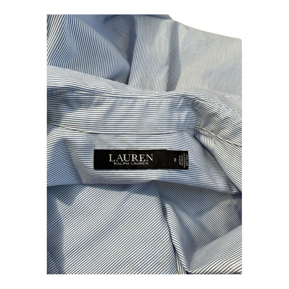 Lauren Ralph Lauren Women's Size 2 Belted Blue White Stripe Midi Dress. - Picture 5 of 15